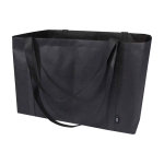 Extra-large recycled polyester tote bag with handles, 65L black colour