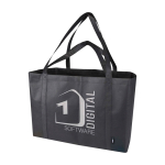 Extra-large recycled polyester tote bag with handles, 65L black colour