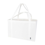 Extra-large recycled polyester tote bag with handles, 65L white colour
