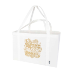 Extra-large recycled polyester tote bag with handles, 65L white colour