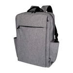 Recycled polyester backpack with laptop compartment, 15” marbled grey colour