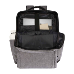 Recycled polyester backpack with laptop compartment, 15” marbled grey colour