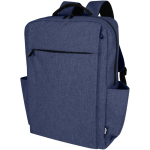 Recycled polyester backpack with laptop compartment, 15” marbled blue colour