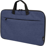 Recycled polyester laptop bag with RPET lining, 2-in-1 marbled blue colour