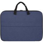 Recycled polyester laptop bag with RPET lining, 2-in-1 marbled blue colour second rear view
