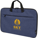 Recycled polyester laptop bag with RPET lining, 2-in-1 marbled blue colour transfer printing view