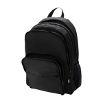 Recycled polyester laptop backpack with PC pocket, 15” black colour