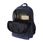 Recycled polyester laptop backpack with PC pocket, 15” navy-blue colour