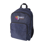 Recycled polyester laptop backpack with PC pocket, 15” navy-blue colour