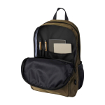 Recycled polyester laptop backpack with PC pocket, 15” dark green colour