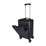 Recycled plastic cabin trolley with laptop compartment, 20” black colour