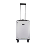 Recycled plastic cabin trolley with laptop compartment, 20” silver colour