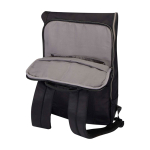 Travel backpack with roll-top closure and multiple pockets, 15” black colour