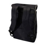 Travel backpack with roll-top closure and multiple pockets, 15” black colour