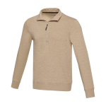 Unisex recycled sweatshirt, short zip, 280 g/m2, Elevate NXT ivory colour