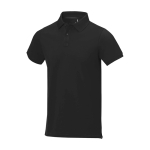 Men's short-sleeve cotton piqué polo, 200 g/m2, Elevate Life black colour
