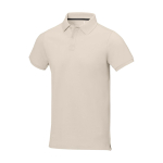 Men's short-sleeve cotton piqué polo, 200 g/m2, Elevate Life sand colour