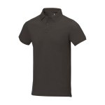 Men's short-sleeve cotton piqué polo, 200 g/m2, Elevate Life antracite colour