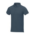 Men's short-sleeve cotton piqué polo, 200 g/m2, Elevate Life cyan blue colour