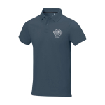 Men's short-sleeve cotton piqué polo, 200 g/m2, Elevate Life cyan blue colour