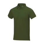 Men's short-sleeve cotton piqué polo, 200 g/m2, Elevate Life military green colour
