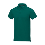 Men's short-sleeve cotton piqué polo, 200 g/m2, Elevate Life dark green colour