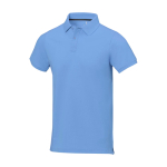 Men's short-sleeve cotton piqué polo, 200 g/m2, Elevate Life light blue colour