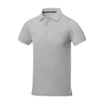 Men's short-sleeve cotton piqué polo, 200 g/m2, Elevate Life heather light grey colour