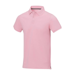 Men's short-sleeve cotton piqué polo, 200 g/m2, Elevate Life light pink colour
