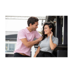 Men's short-sleeve cotton piqué polo, 200 g/m2, Elevate Life pastel blue colour