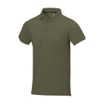 Men's short-sleeve cotton piqué polo, 200 g/m2, Elevate Life olive green colour