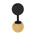 Magnetic phone holder in recycled plastic and bamboo black colour