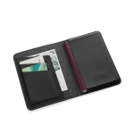 Trackable passport holder with Apple Find My location black colour