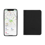 Trackable passport holder with Apple Find My location black colour