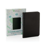 Trackable passport holder with Apple Find My location black colour