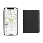 Polyester wallet with tracker connected to Find My black colour