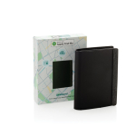 Polyester wallet with tracker connected to Find My black colour