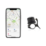 Bicycle bell with built-in tracker, Find My compatible black colour