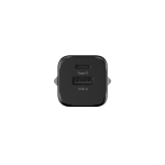 Dual charger in recycled plastic with EU plug, 20 W black colour