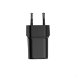 Dual charger in recycled plastic with EU plug, 20 W black colour