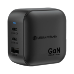 Ultra-fast travel charger for multiple countries with 3 outputs, 70 W black colour