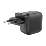 Ultra-fast travel charger for multiple countries with 3 outputs, 70 W black colour