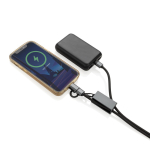 Eco-friendly phone lanyard cable with 3 charging ports grey colour