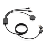 6-in-1 charging cable in recycled materials with watch charging grey colour