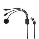 6-in-1 charging cable in recycled materials with watch charging grey colour