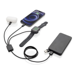 6-in-1 charging cable in recycled materials with watch charging grey colour