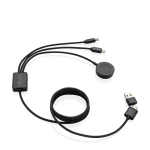 6-in-1 charging cable in recycled materials with watch charging grey colour