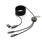 4-in-1 recycled charging cable, 3 metres grey colour