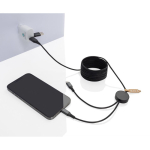 4-in-1 recycled charging cable, 3 metres grey colour