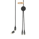 4-in-1 recycled charging cable, 3 metres grey colour